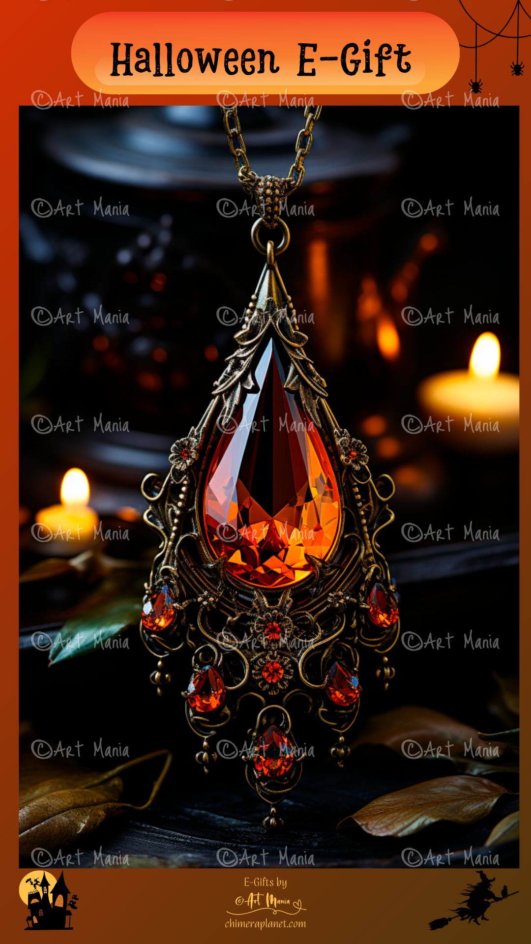 Halloween orange pendant. E-gift