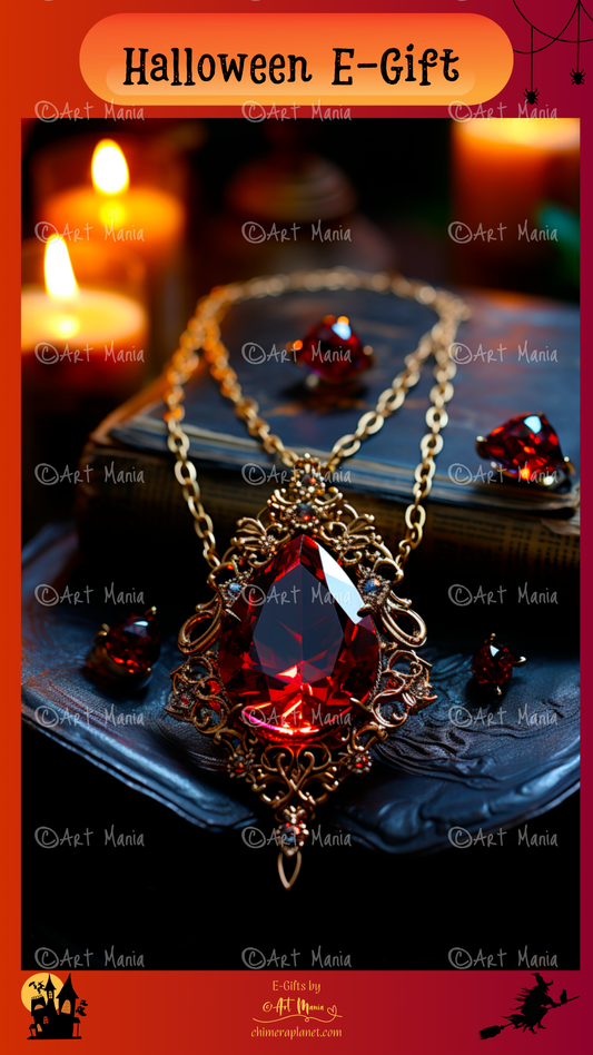 Halloween red pendant. E-gift