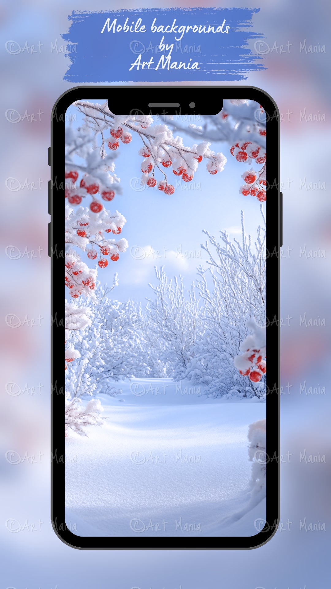 Beautiful winter. Mobile background