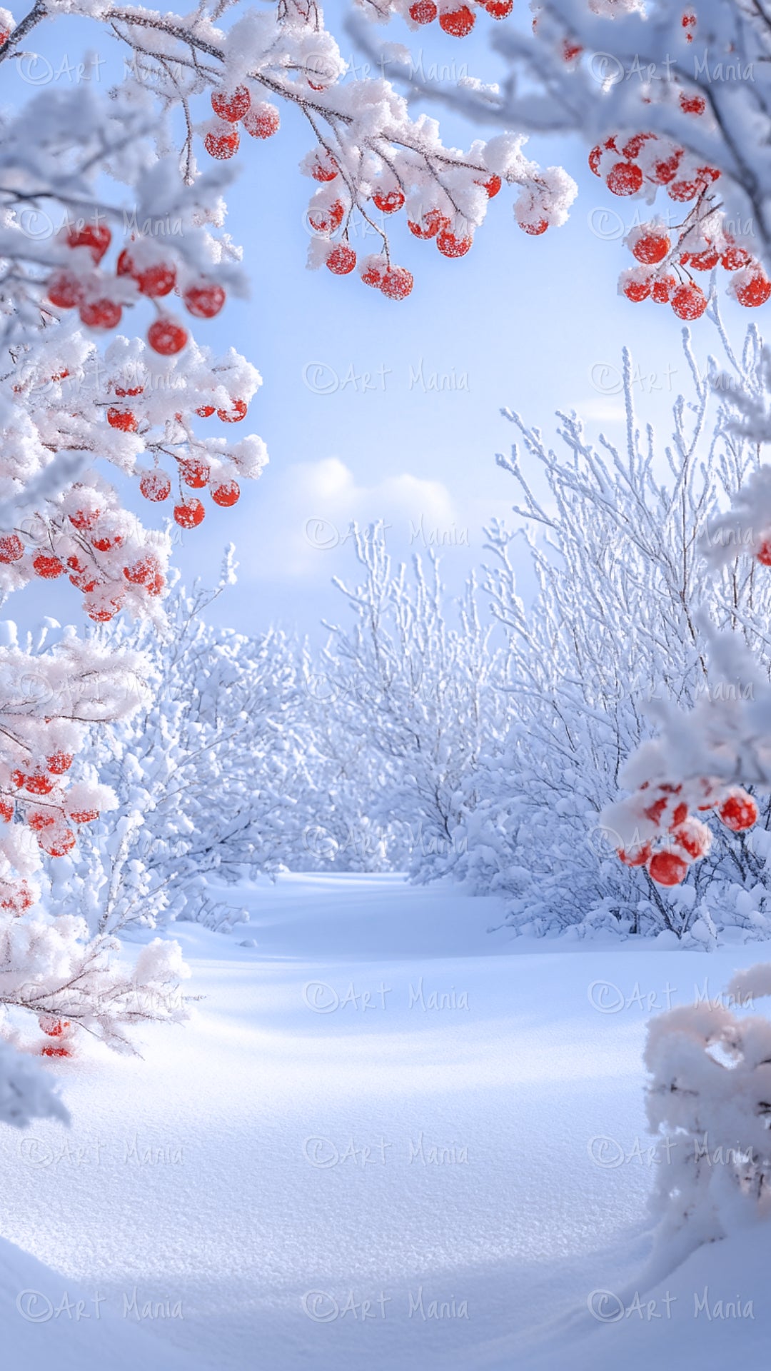 Beautiful winter. Mobile background