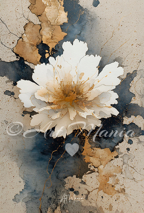 White watercolor flower – Digital Artwork