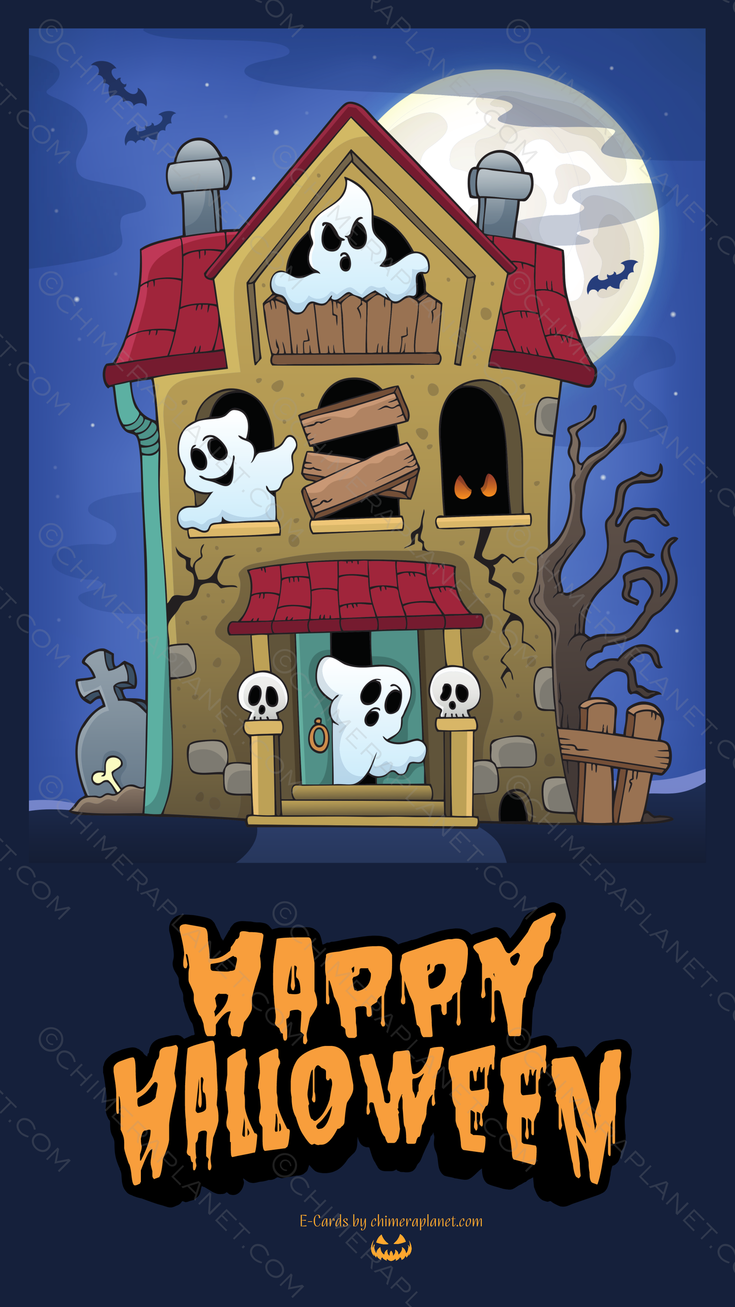 Ghosts house. E-Card