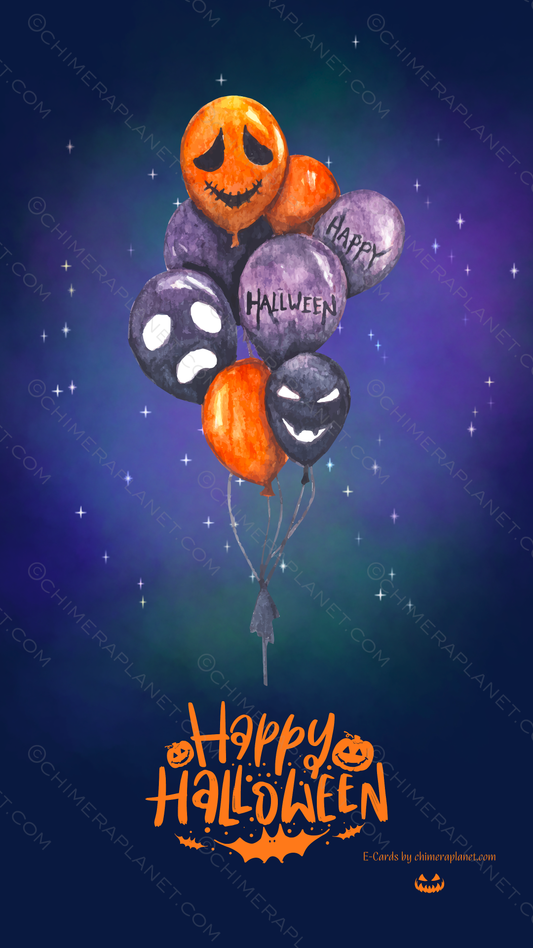 Halloween balloons. E-Card