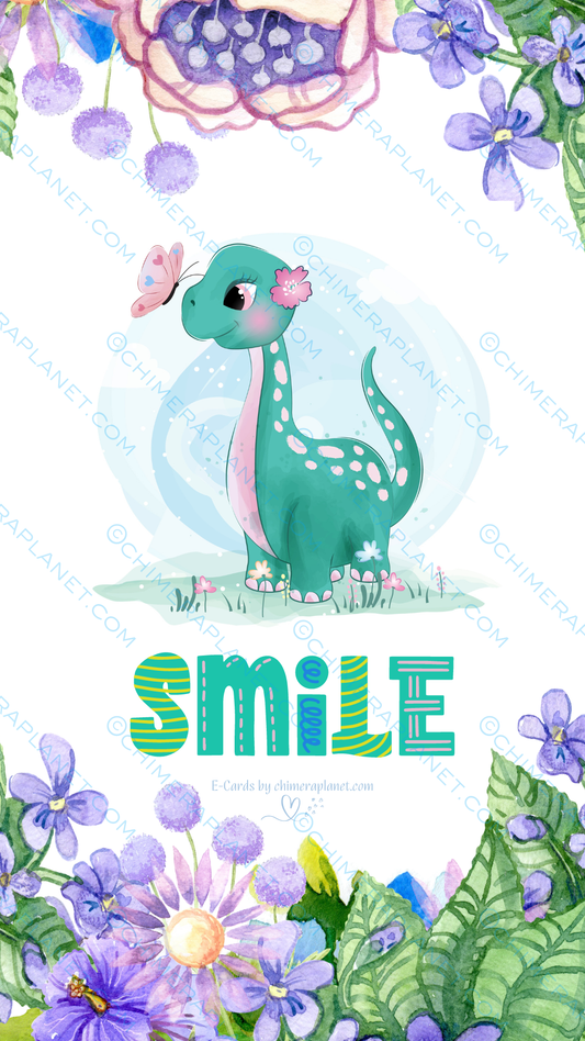 Smile with dino. E-Card