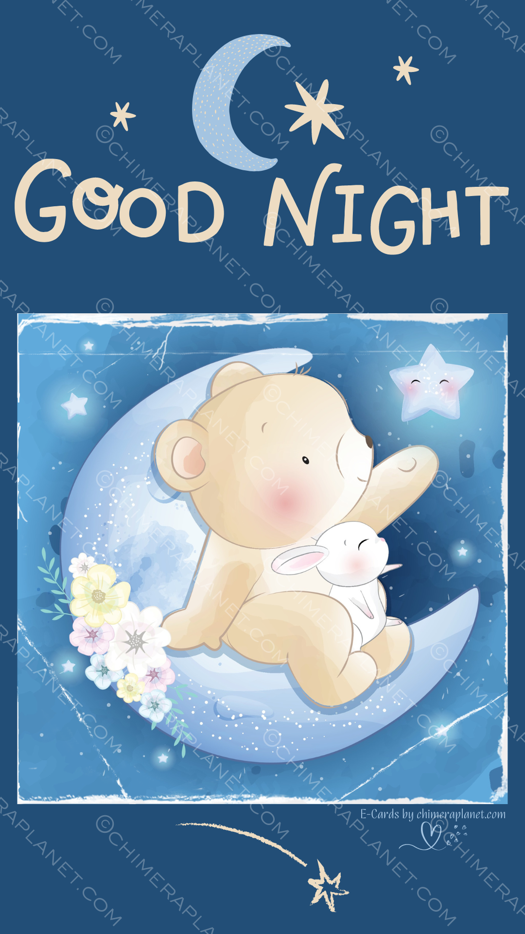 Good night from little bear. E-Card