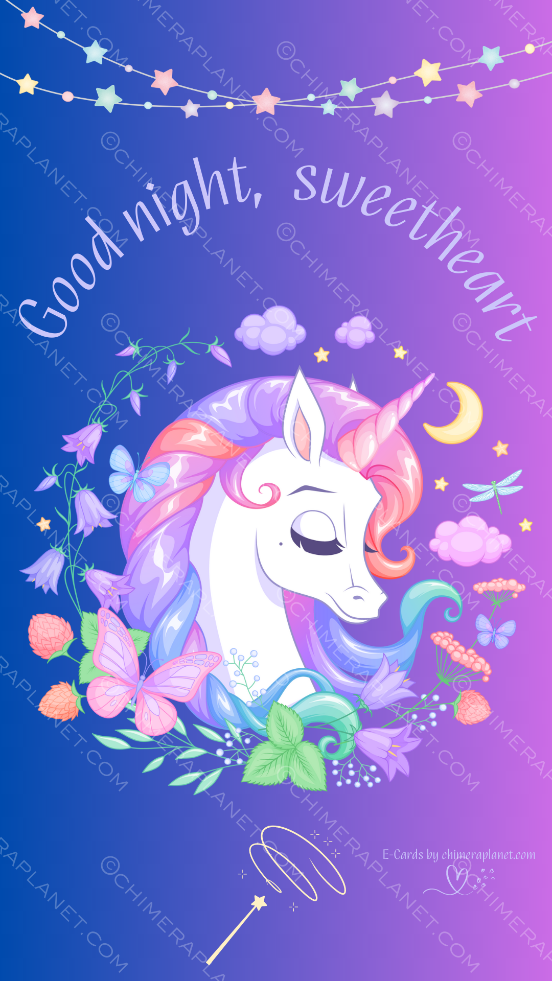 Cute unicorn. E-Card