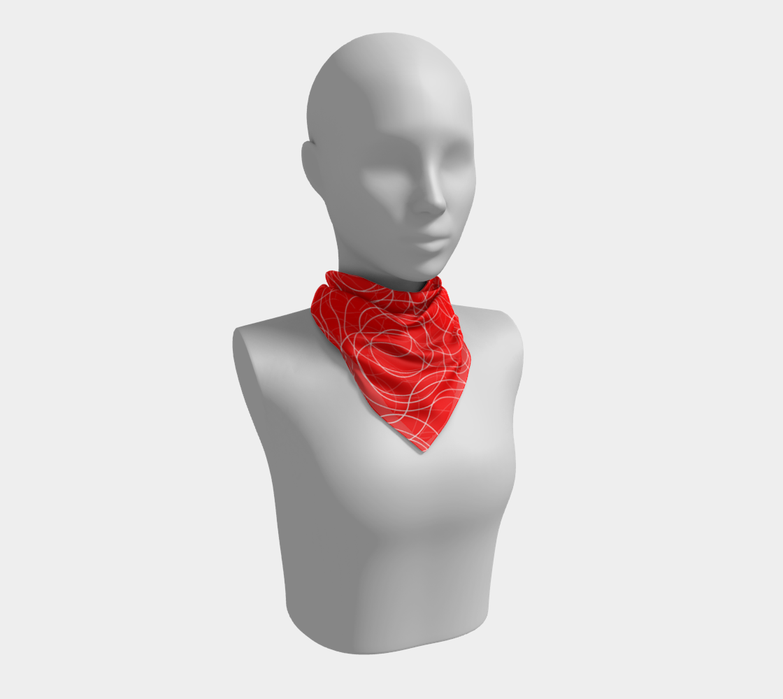 Red with white lines. Scarf