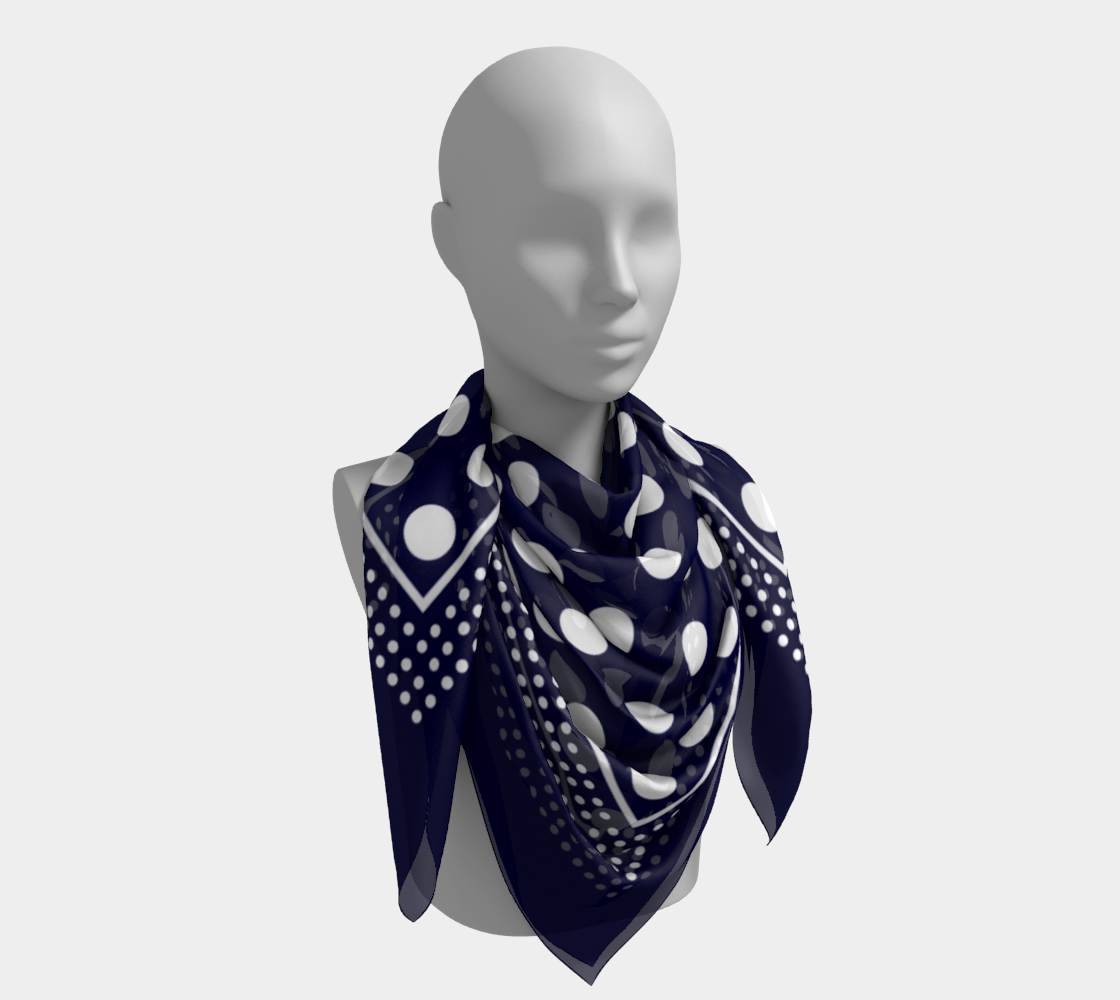 Dots. Deep Blue Scarf