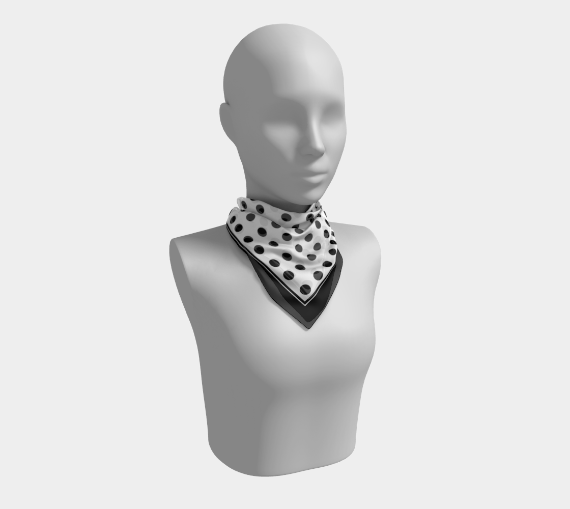 White with black dots. Scarf