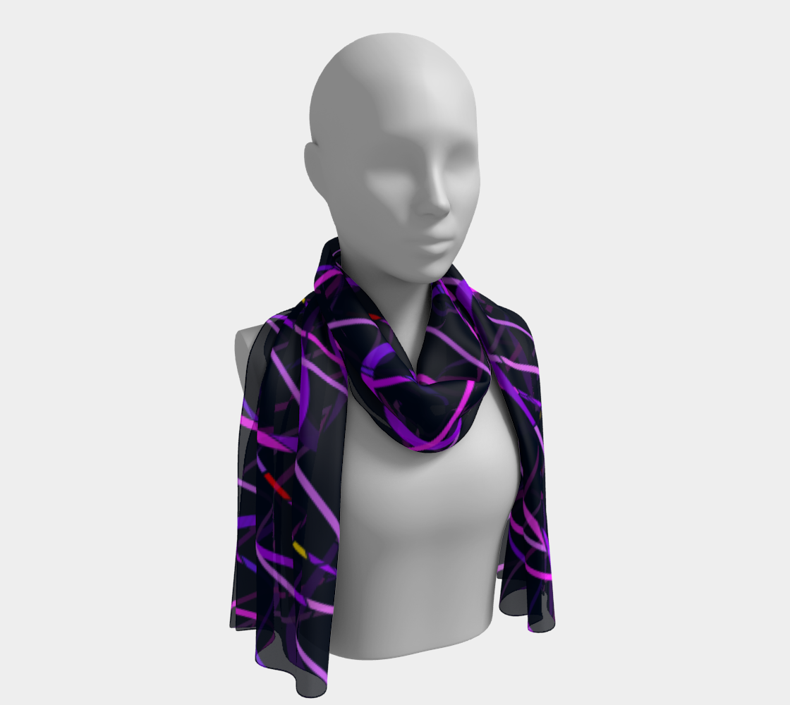 Colorful lines. Violet Long Scarf - Exclusive design by Art Mania!