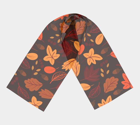 Autumn leaves. Brown Long Scarf