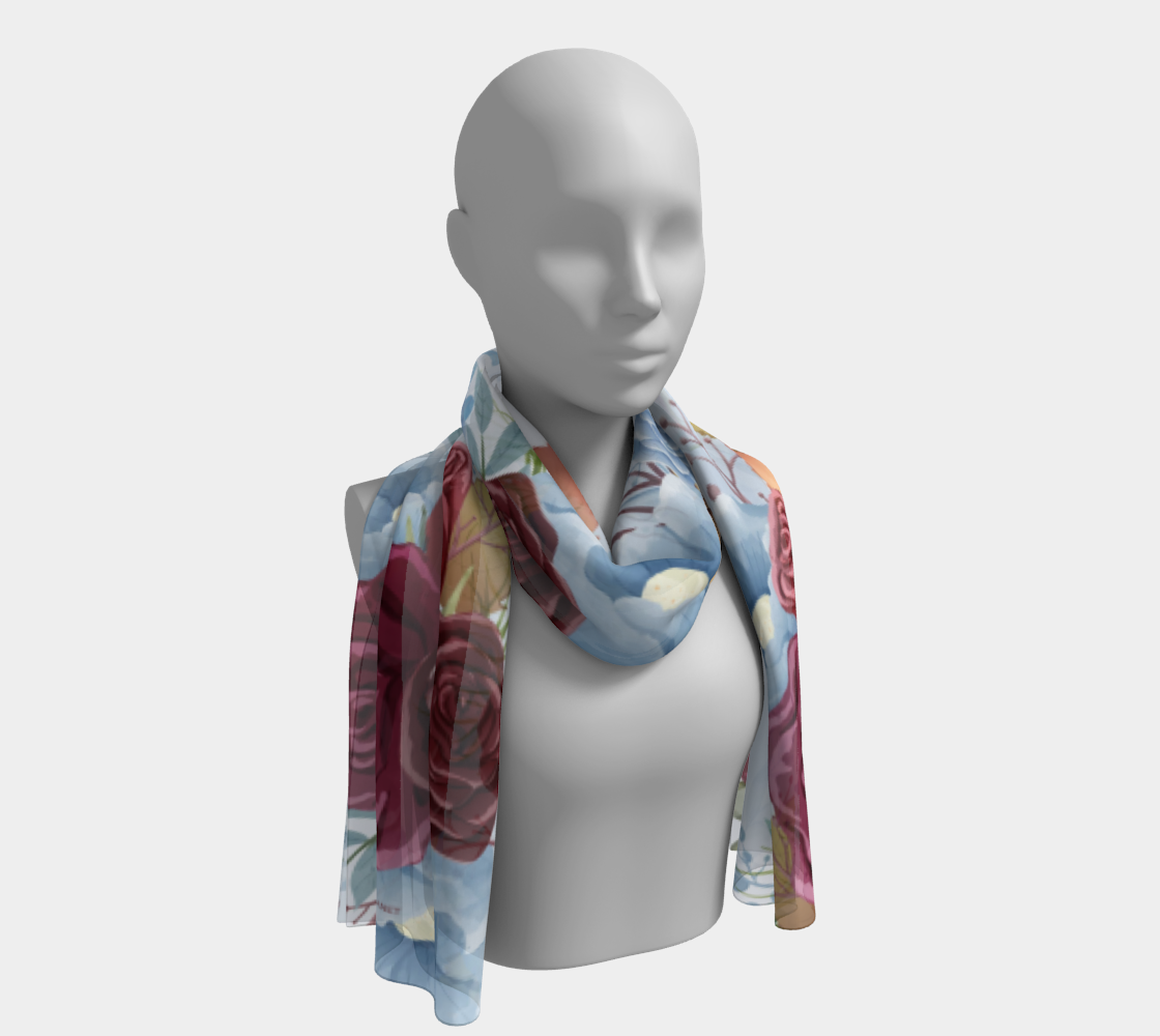 Roses. Long Scarf