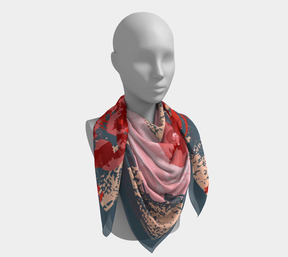 Red Roses. Square Scarf