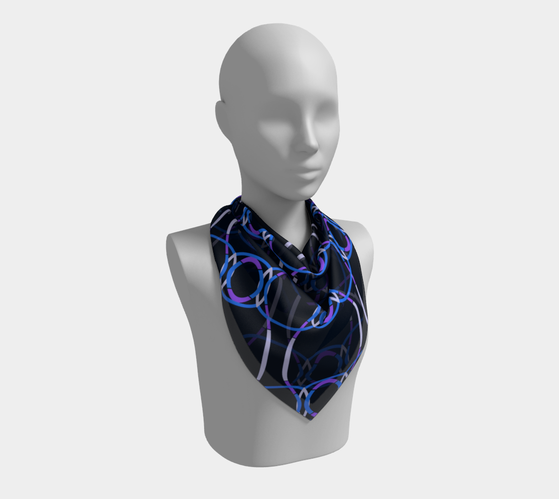 Colorful mosaic. Blue chains. Scarf