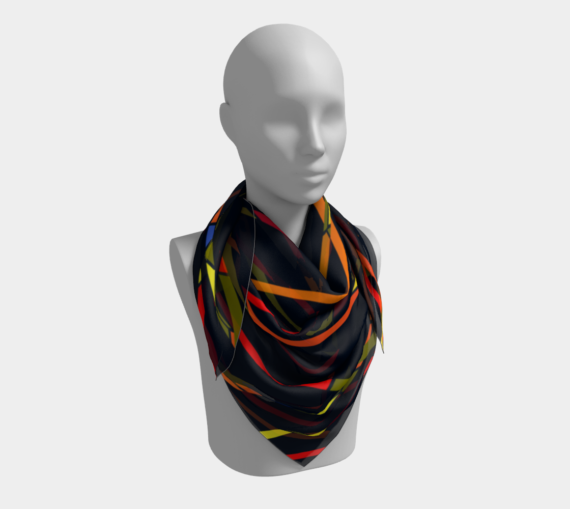 Colorful mosaic. Orange lines. Scarf