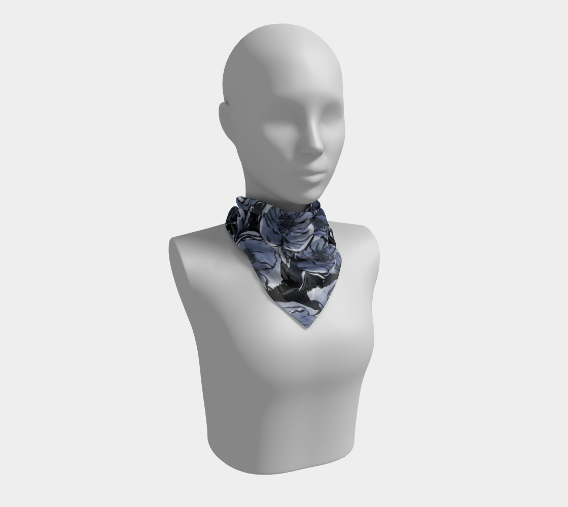 Indigo flowers. Scarf