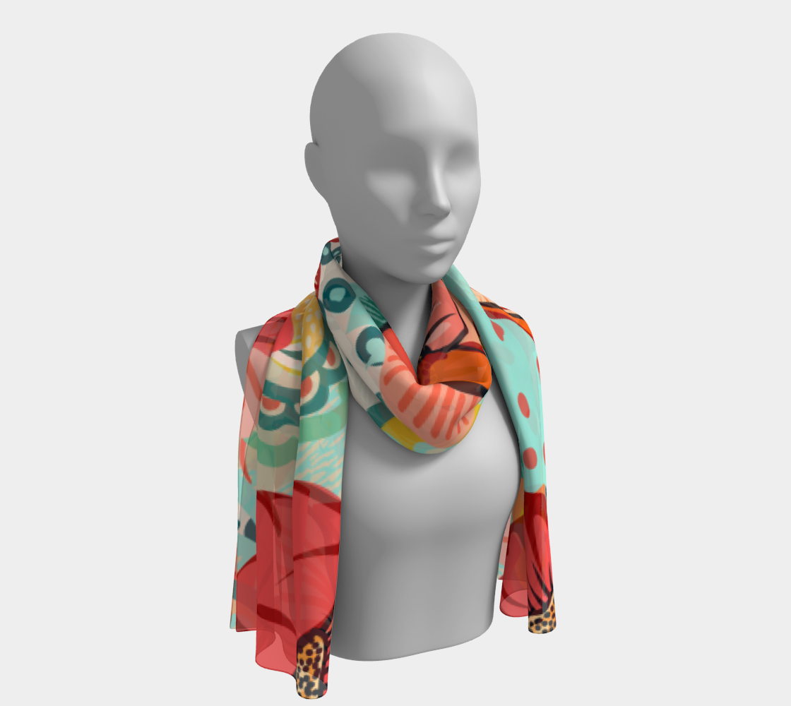 Flowers. Long Scarf