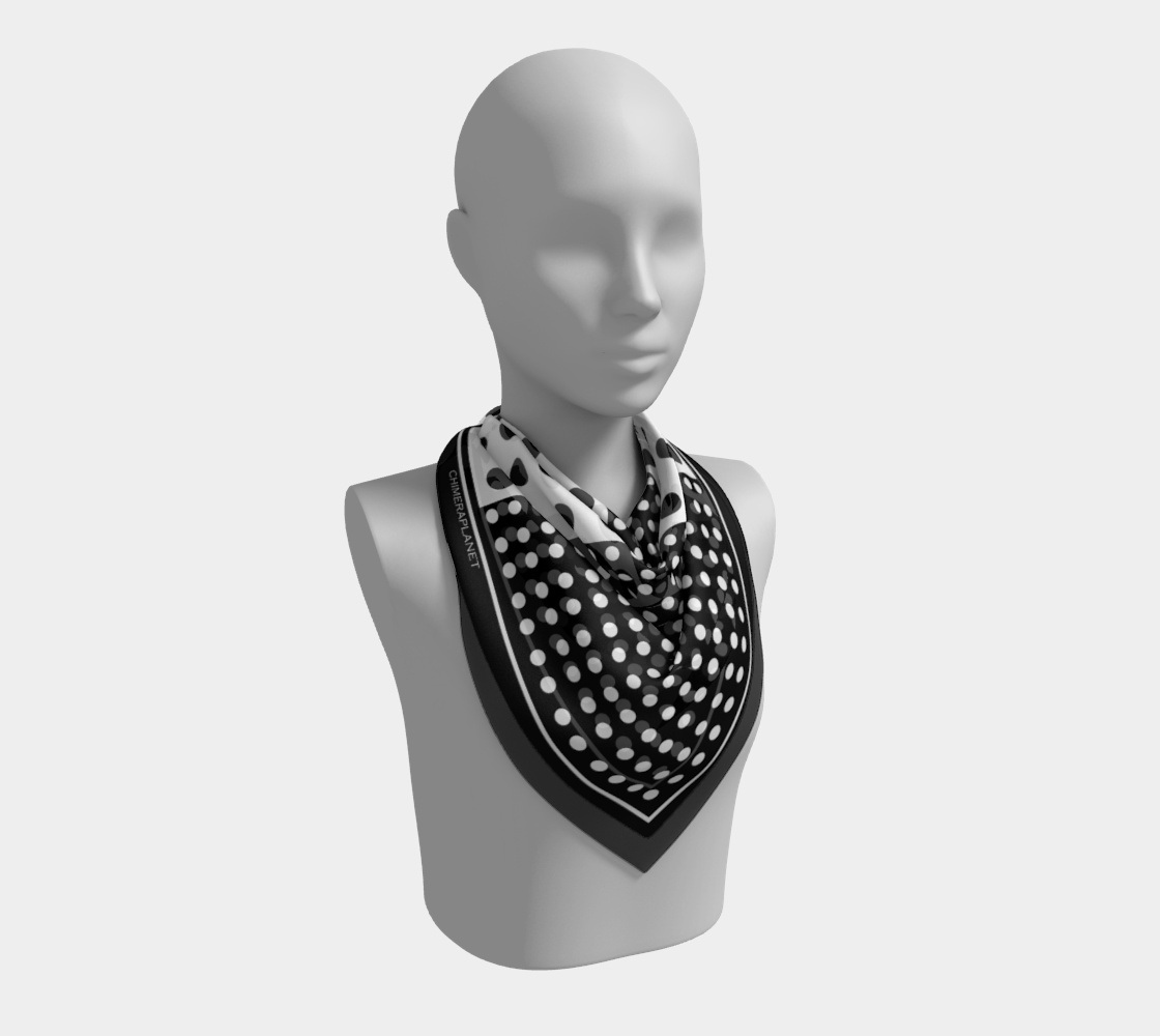 Dots. Black and White Scarf