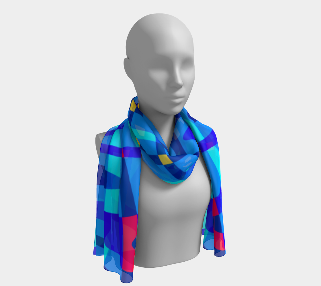 Tropical fest. Light Blue Long Scarf - Exclusive design by Art Mania!