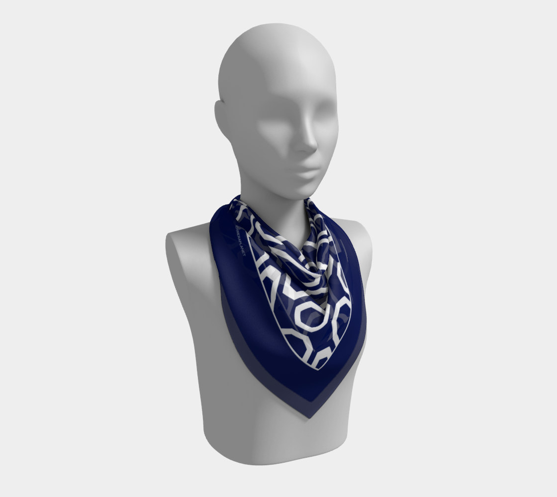 White rings. Deep Blue Scarf