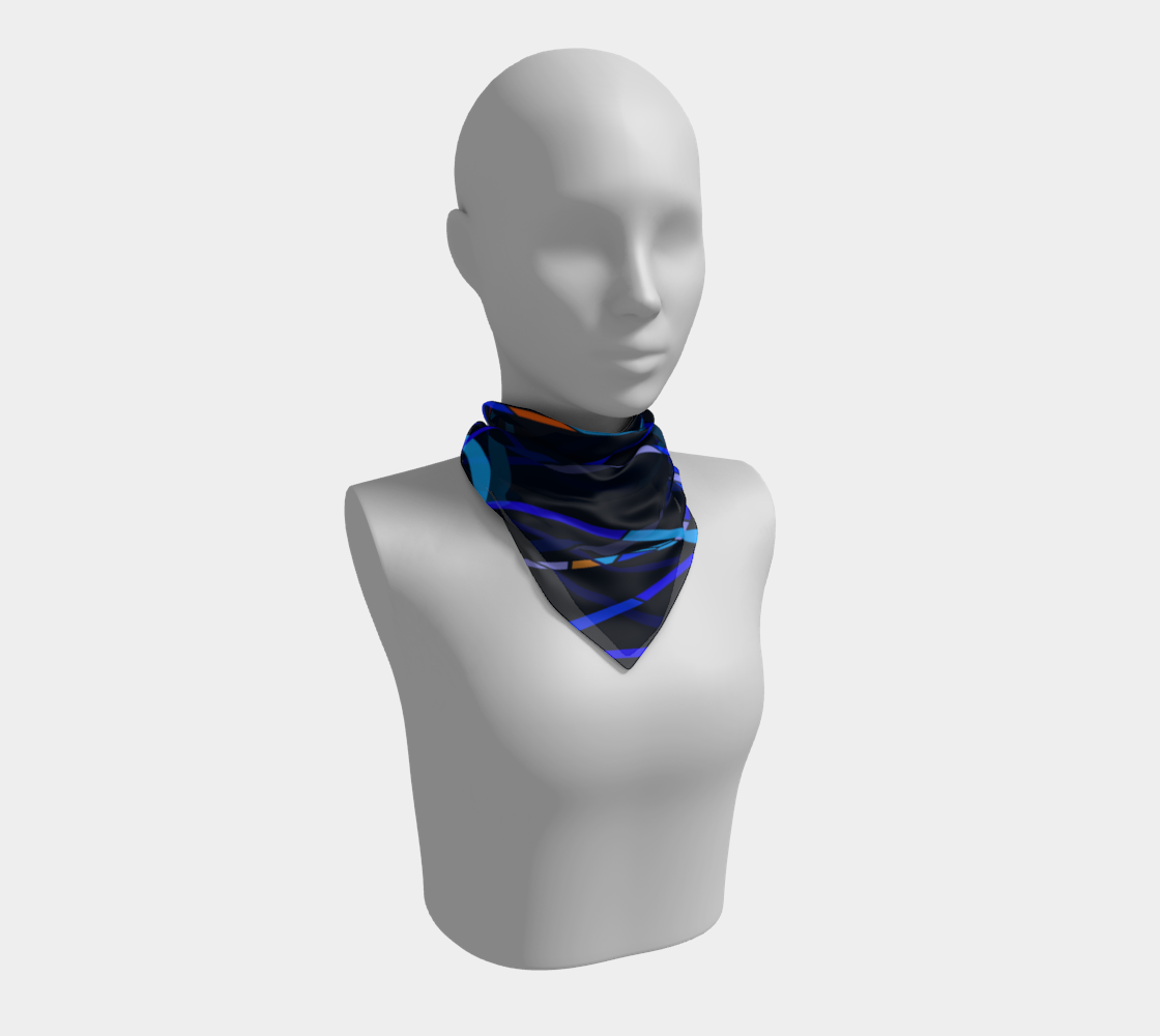 Colorful mosaic. Blue lines. Scarf