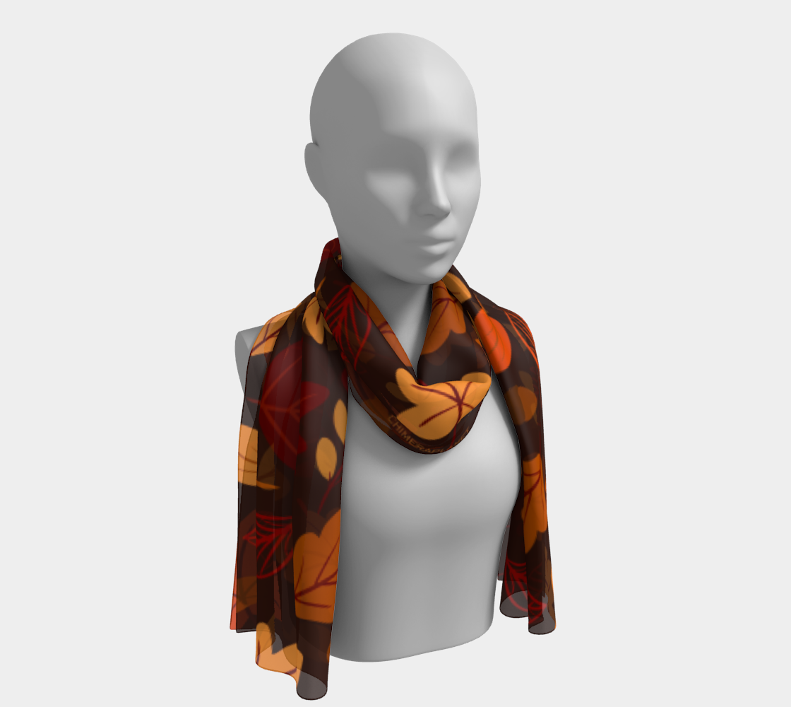 Autumn leaves. Brown Long Scarf