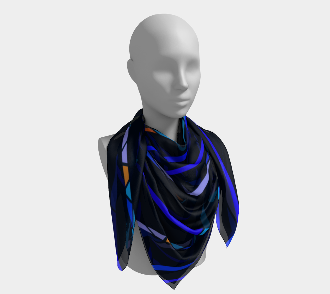 Colorful mosaic. Blue lines. Scarf