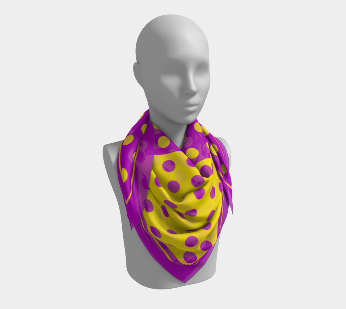 Dots. Yellow with Violet Scarf