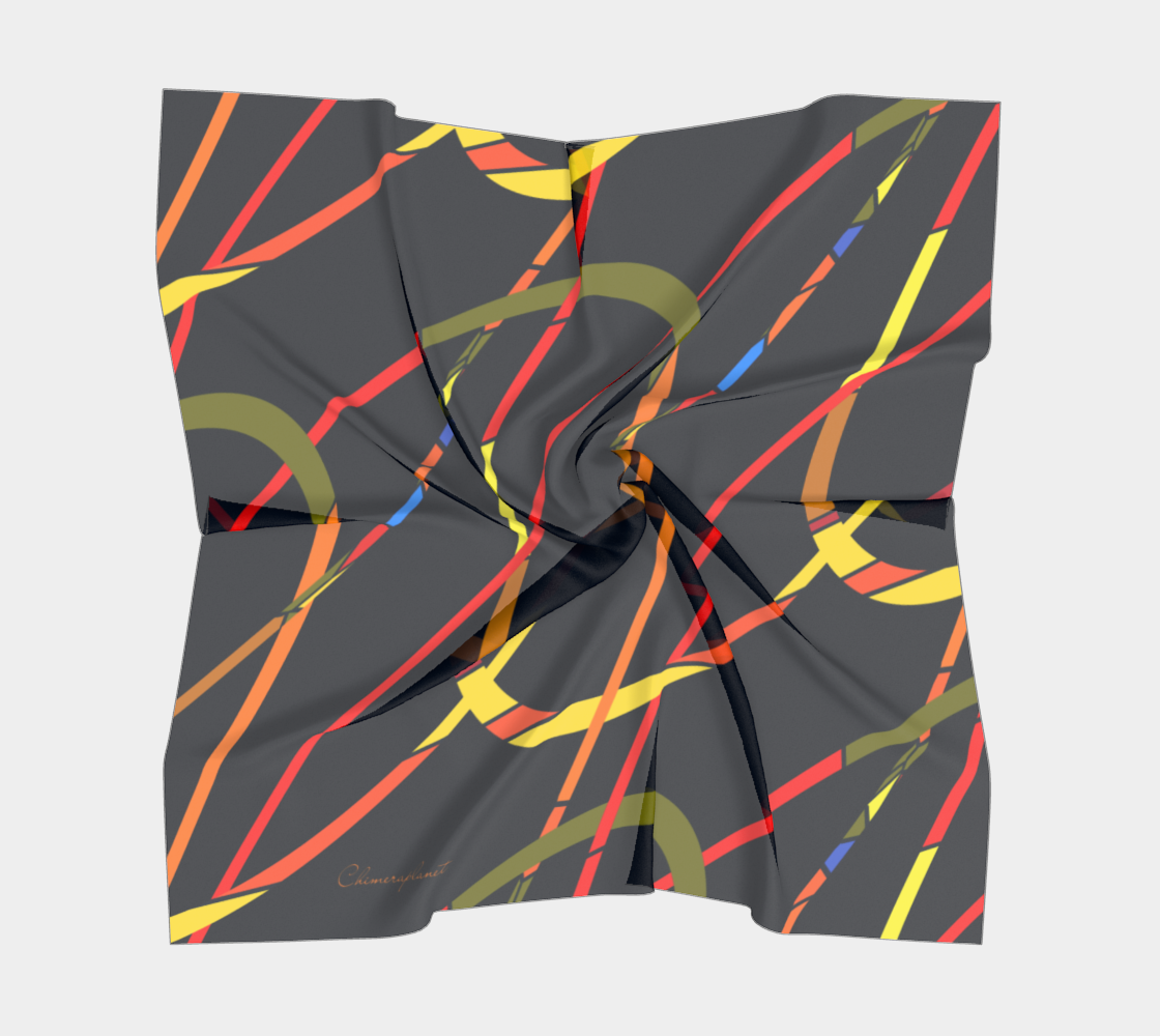 Colorful mosaic. Orange lines. Scarf