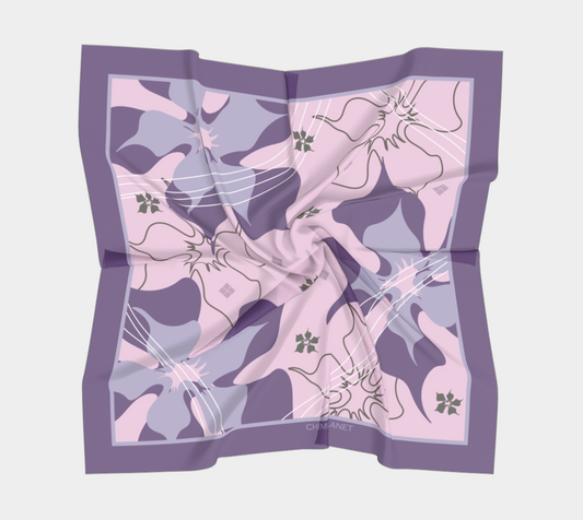 Violet flowers. Square Scarf