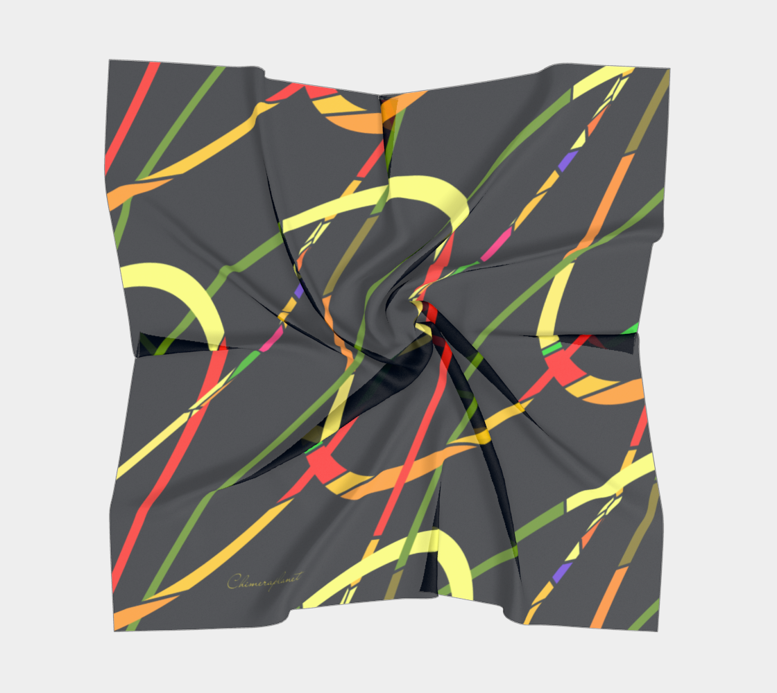 Colorful mosaic. Yellow lines. Scarf