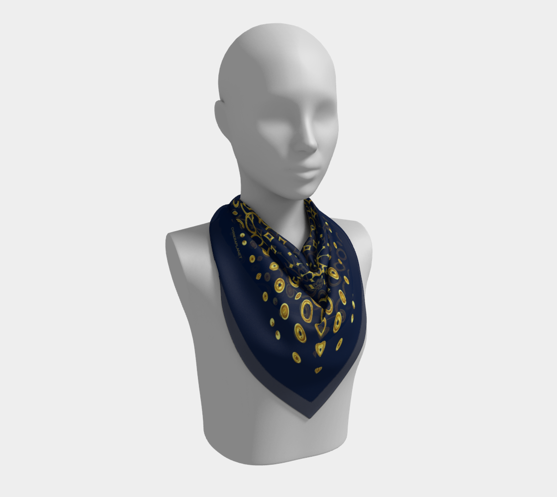 Deep Blue Abstract Scarf