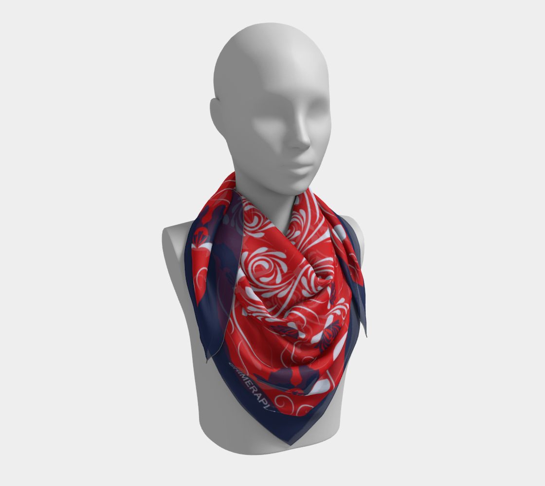 Floral pattern. Red Square Scarf