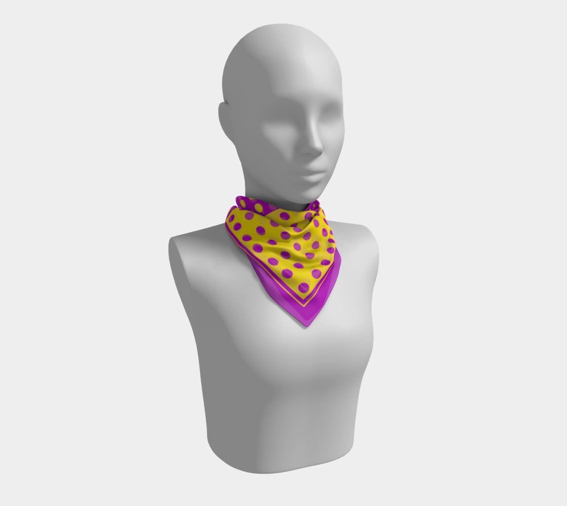 Dots. Yellow with Violet Scarf