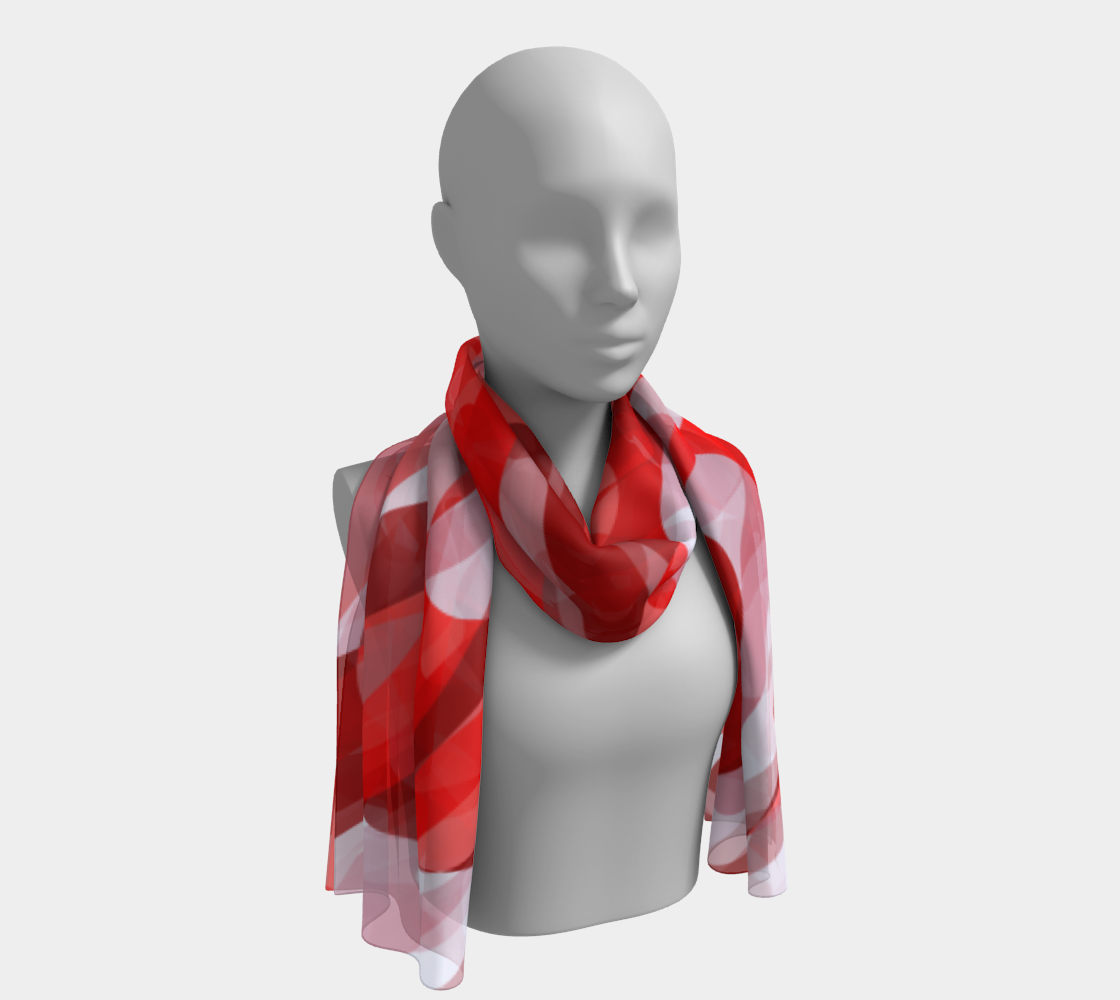 Colorful drops. Red Long Scarf - Exclusive design by Art Mania!