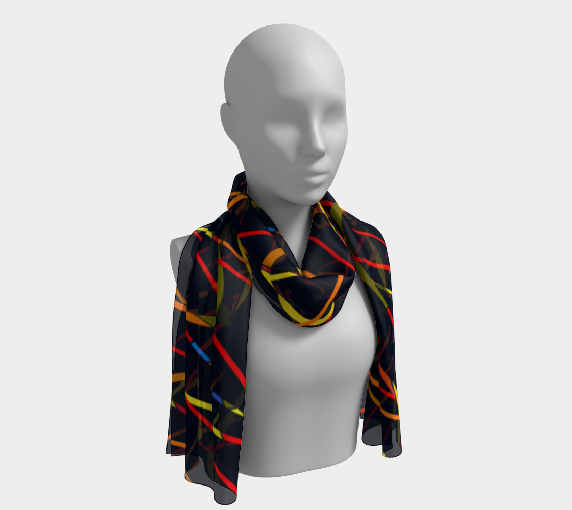 Colorful lines. Orange Long Scarf - Exclusive design by Art Mania!