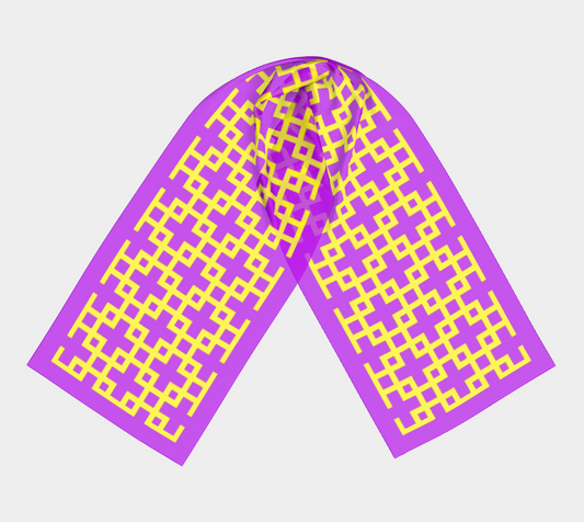 Square pattern. Violet Long Scarf - Exclusive design by Art Mania!