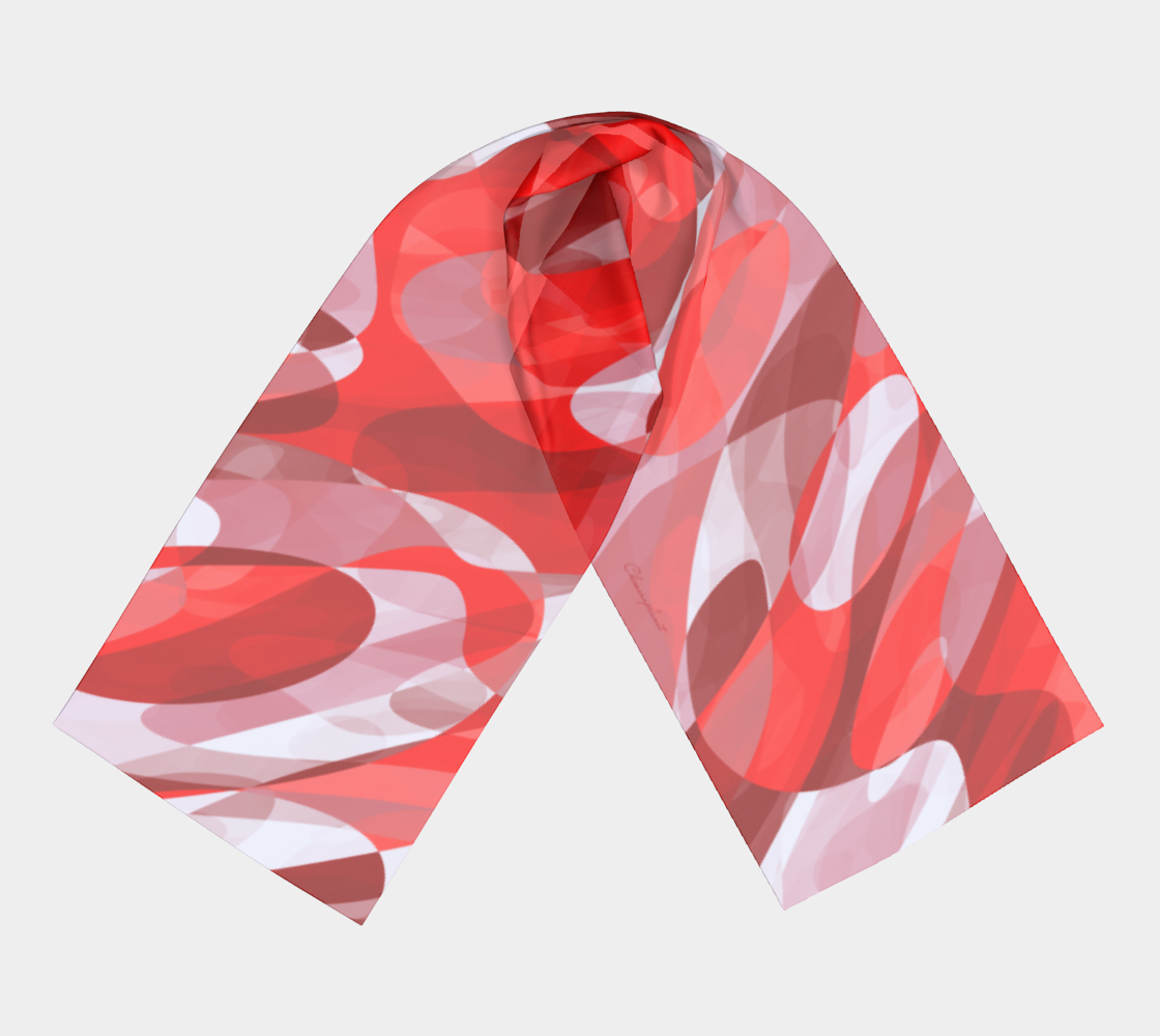 Colorful drops. Red Long Scarf - Exclusive design by Art Mania!