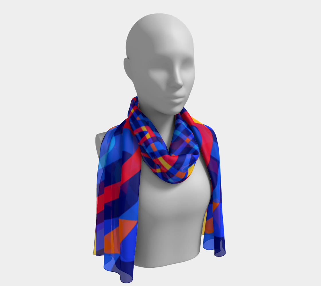 Tropical fest. Blue Long Scarf - Exclusive design by Art Mania!