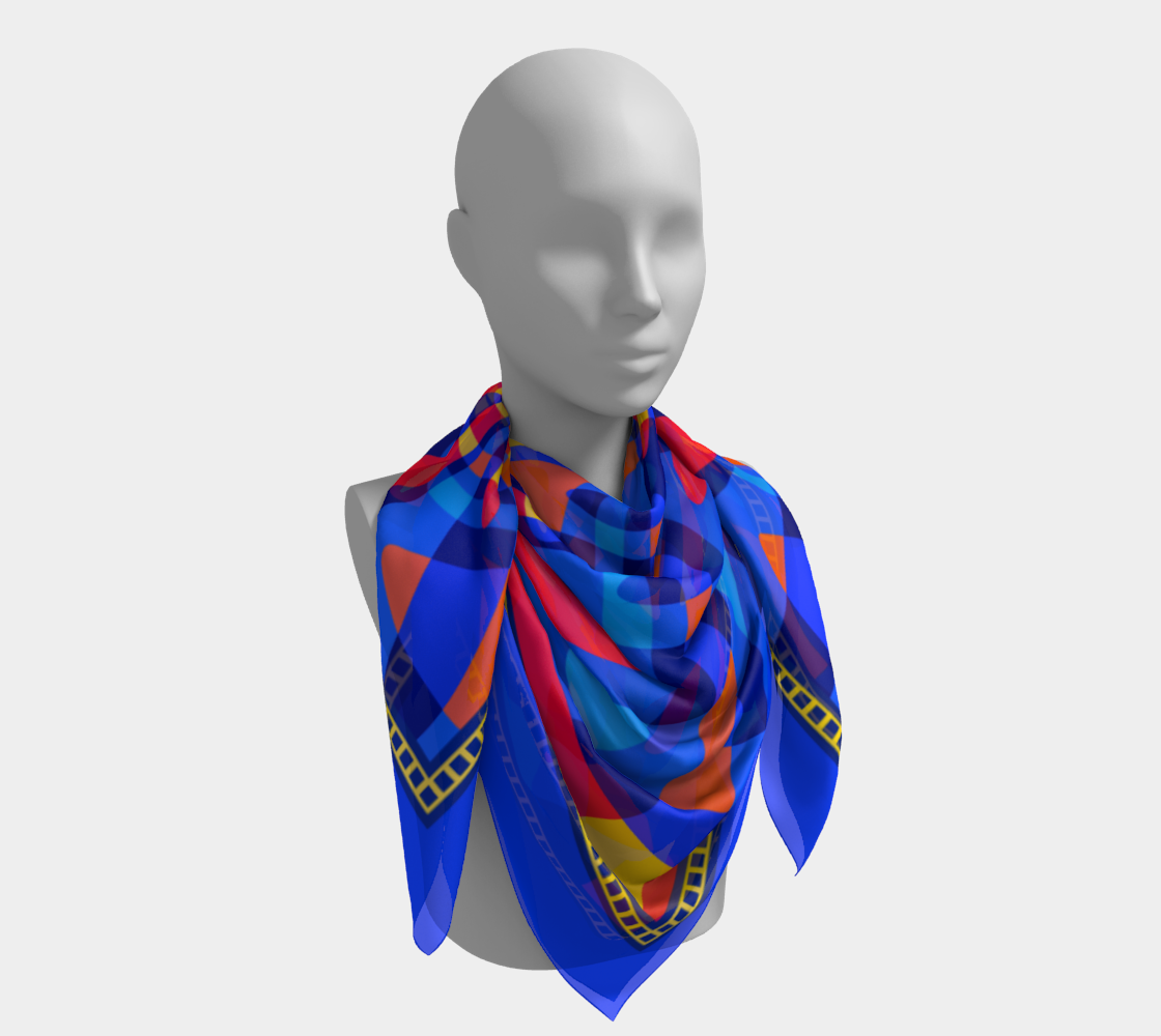 Tropical fest. Blue Scarf