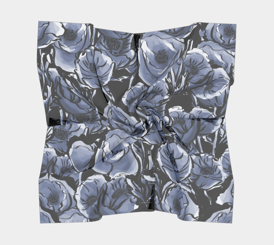 Indigo flowers. Scarf