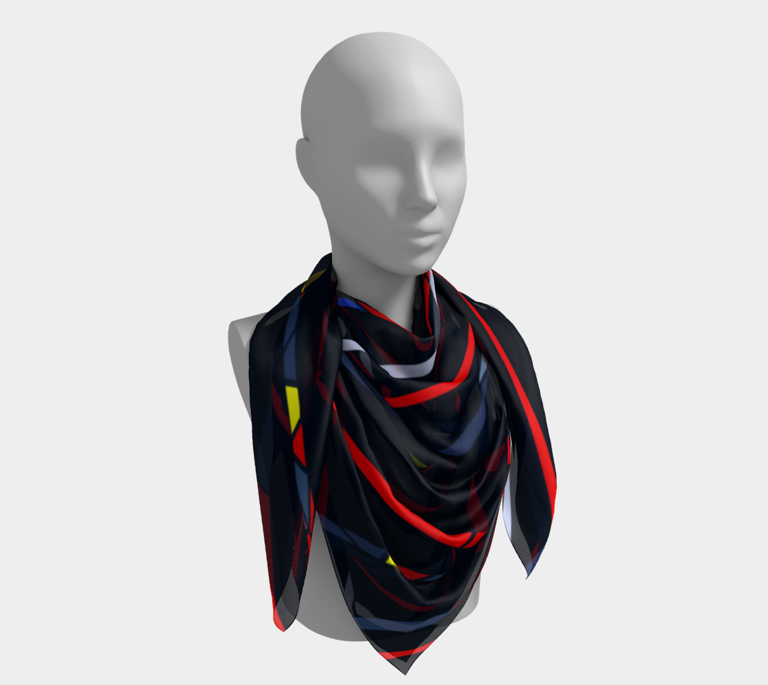 Colorful mosaic. Red lines. Scarf