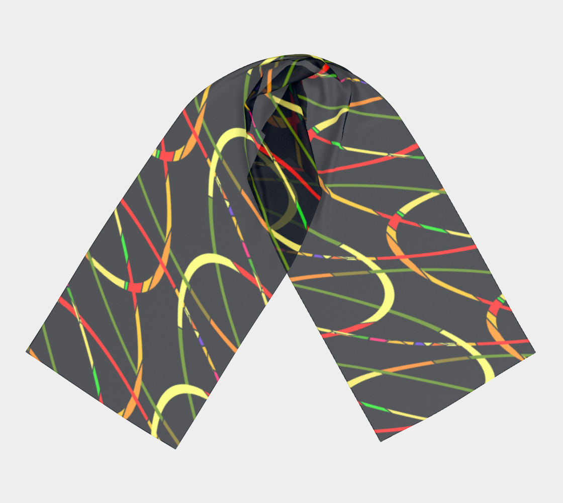 Colorful lines. Yellow Long Scarf - Exclusive design by Art Mania!