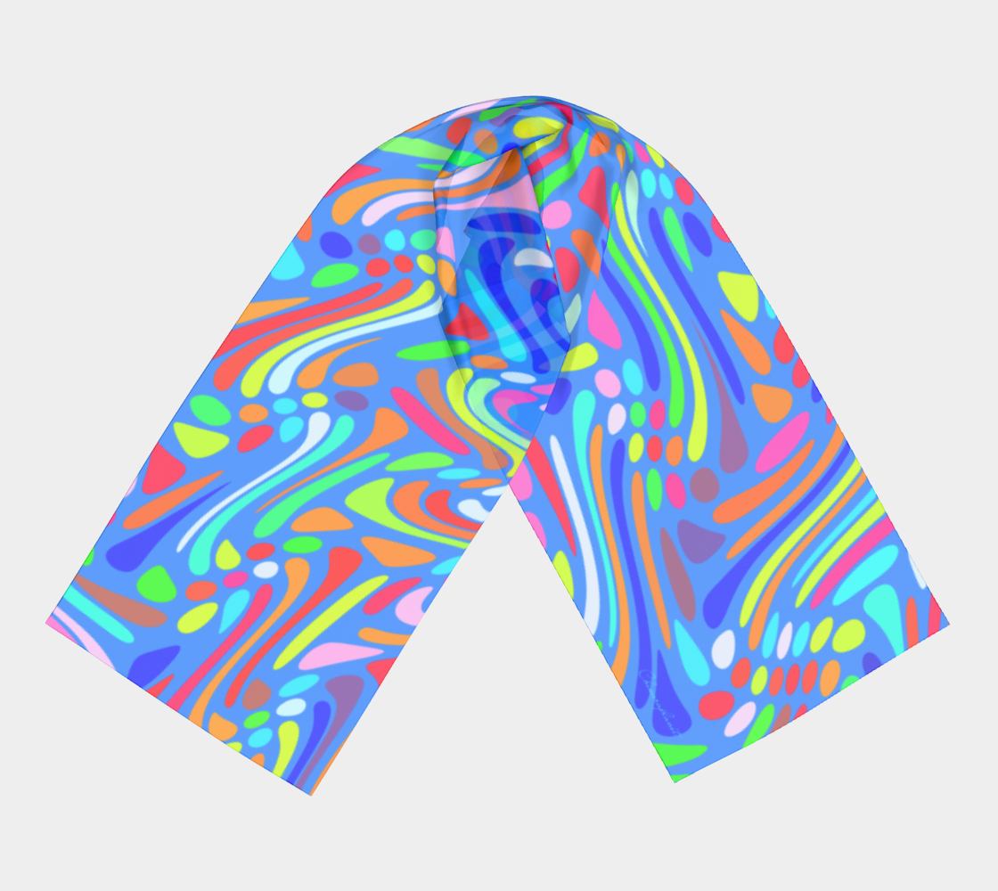 Happy summer. Blue Long Scarf - Exclusive design by Art Mania!