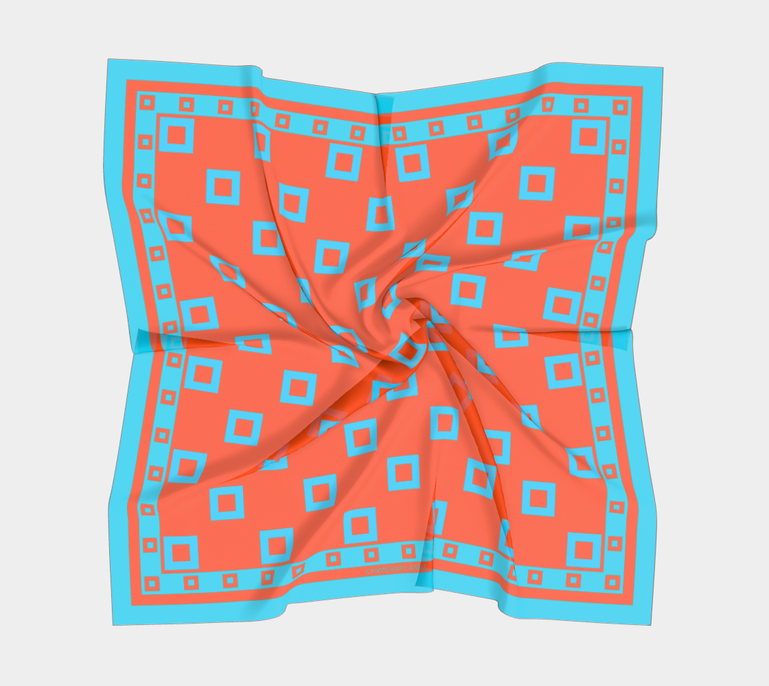 "Squares" pattern. Orange Scarf