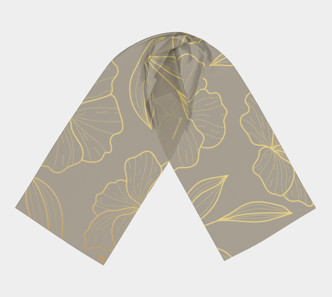 Golden flowers. Long Scarf