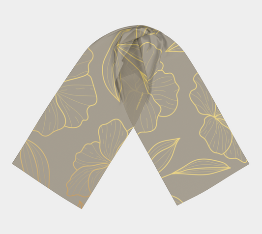 Golden flowers. Long Scarf