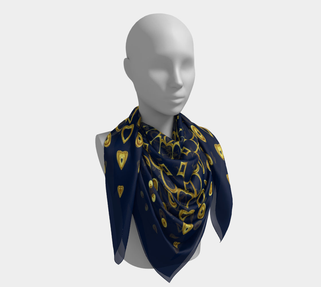 Deep Blue Abstract Scarf