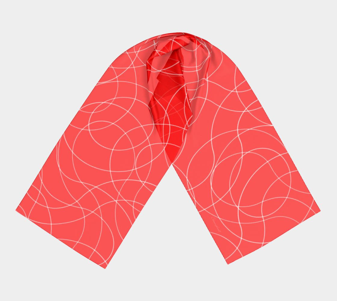 Funny geometry. Red Long Scarf - Exclusive design by Art Mania!