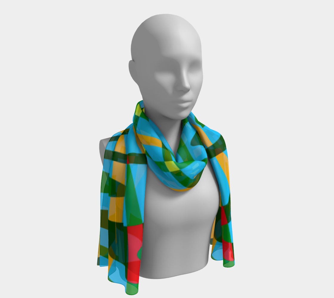 Tropical fest. Turquoise Long Scarf - Exclusive design by Art Mania!